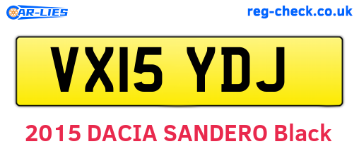 VX15YDJ are the vehicle registration plates.