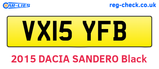 VX15YFB are the vehicle registration plates.