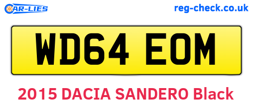 WD64EOM are the vehicle registration plates.
