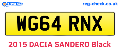 WG64RNX are the vehicle registration plates.