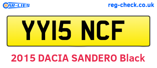 YY15NCF are the vehicle registration plates.