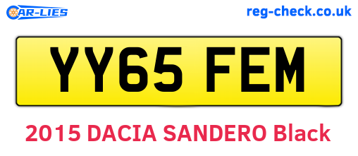 YY65FEM are the vehicle registration plates.
