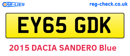 EY65GDK are the vehicle registration plates.