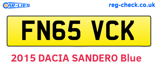 FN65VCK are the vehicle registration plates.