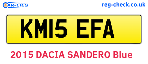 KM15EFA are the vehicle registration plates.