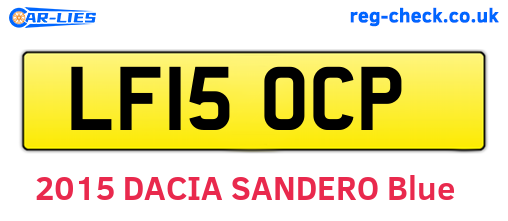 LF15OCP are the vehicle registration plates.