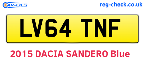 LV64TNF are the vehicle registration plates.