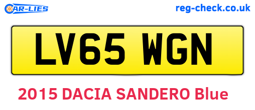 LV65WGN are the vehicle registration plates.