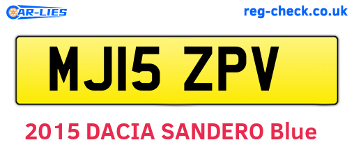 MJ15ZPV are the vehicle registration plates.