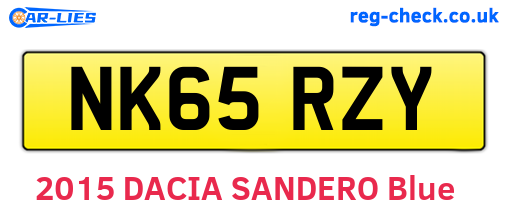 NK65RZY are the vehicle registration plates.