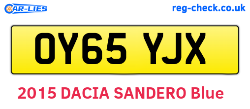 OY65YJX are the vehicle registration plates.