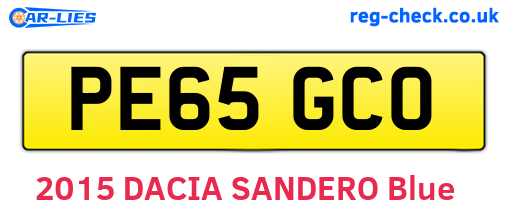 PE65GCO are the vehicle registration plates.