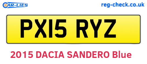 PX15RYZ are the vehicle registration plates.