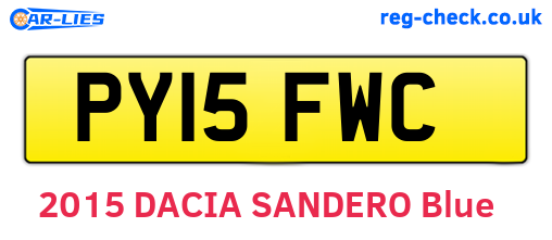 PY15FWC are the vehicle registration plates.