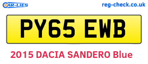 PY65EWB are the vehicle registration plates.