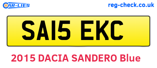 SA15EKC are the vehicle registration plates.