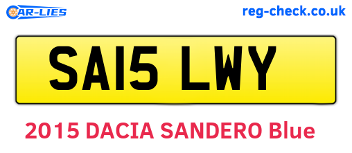 SA15LWY are the vehicle registration plates.