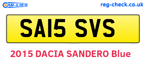 SA15SVS are the vehicle registration plates.