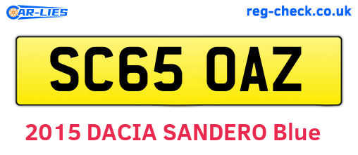 SC65OAZ are the vehicle registration plates.