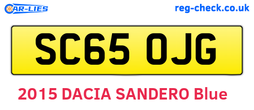 SC65OJG are the vehicle registration plates.