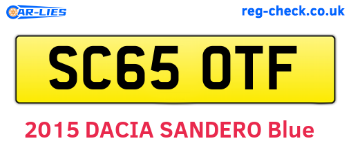 SC65OTF are the vehicle registration plates.