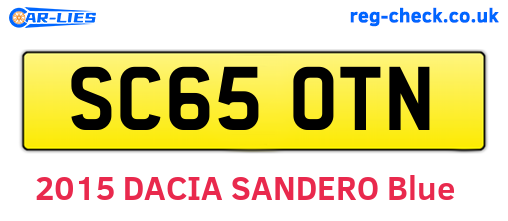 SC65OTN are the vehicle registration plates.