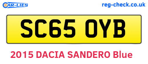 SC65OYB are the vehicle registration plates.
