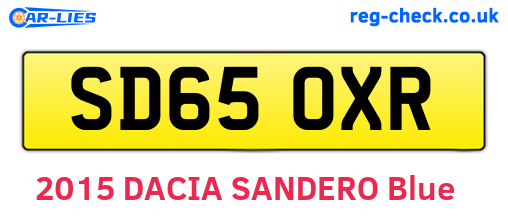 SD65OXR are the vehicle registration plates.