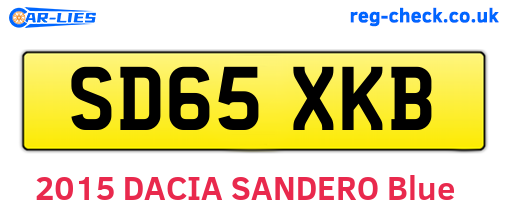 SD65XKB are the vehicle registration plates.
