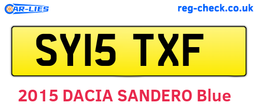 SY15TXF are the vehicle registration plates.