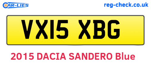 VX15XBG are the vehicle registration plates.