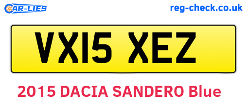 VX15XEZ are the vehicle registration plates.