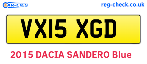 VX15XGD are the vehicle registration plates.