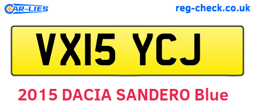 VX15YCJ are the vehicle registration plates.
