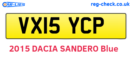 VX15YCP are the vehicle registration plates.