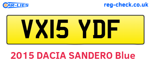 VX15YDF are the vehicle registration plates.