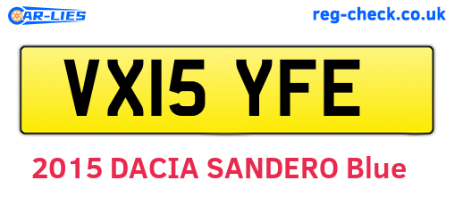 VX15YFE are the vehicle registration plates.