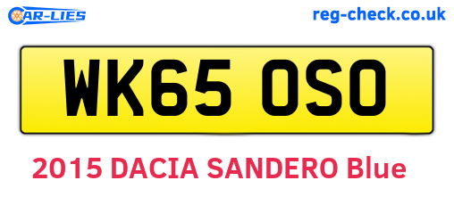 WK65OSO are the vehicle registration plates.