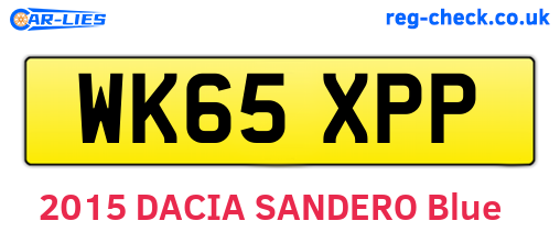 WK65XPP are the vehicle registration plates.