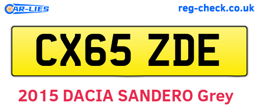 CX65ZDE are the vehicle registration plates.