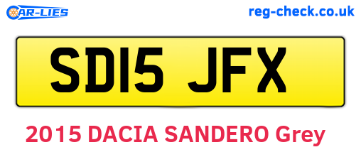 SD15JFX are the vehicle registration plates.