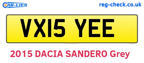 VX15YEE are the vehicle registration plates.