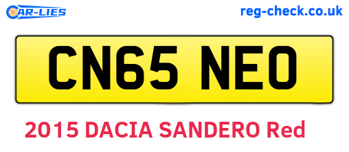 CN65NEO are the vehicle registration plates.