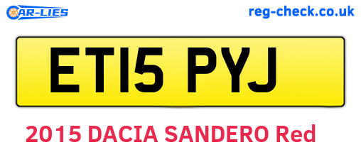 ET15PYJ are the vehicle registration plates.