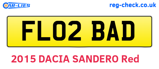 FL02BAD are the vehicle registration plates.