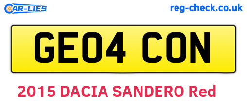 GE04CON are the vehicle registration plates.