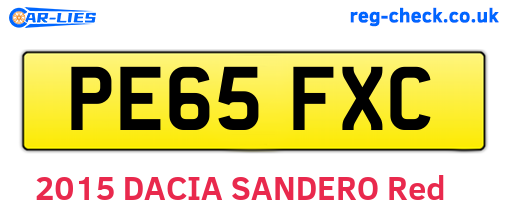 PE65FXC are the vehicle registration plates.