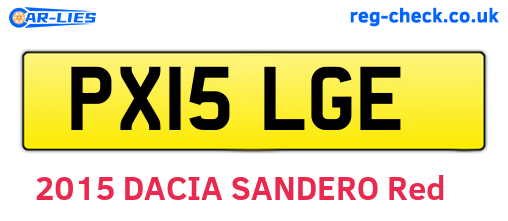 PX15LGE are the vehicle registration plates.