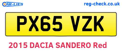 PX65VZK are the vehicle registration plates.