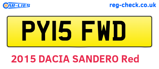 PY15FWD are the vehicle registration plates.